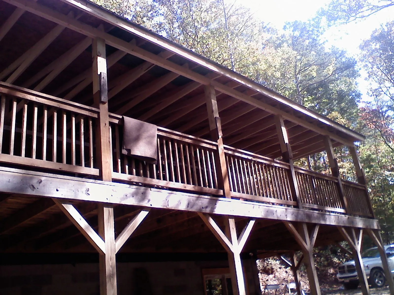 Timber framing under a new elevated porch and deck — Roof Leak Repair in New Millport by Roofing Brothers